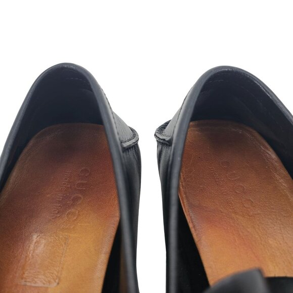 Authentic Gucci Bamboo Bit Driving Loafer Men 9.5 Black Leather Dress Shoe Italy - Picture 5 of 14